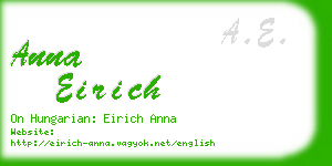 anna eirich business card